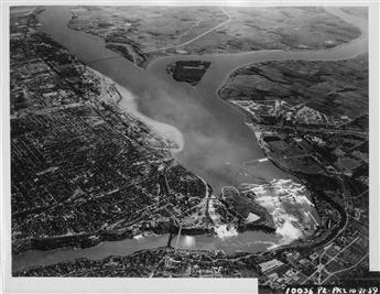 (NIAGARA FALLS--ENERGY) Pair of albums with approximately 178 photographs of the construction of the Robert Moses Niagara Power Plant.